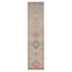 Alfombra Oushak Oriental Anudada a Mano Turca Oushak 4'2" x 18'11" #5778