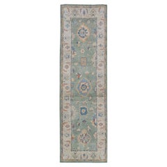 Oushak Rug Oriental Hand Knotted Turkish Oushak 4' x 12'8" #5359