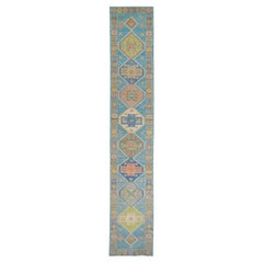 Alfombra Oushak Oriental Anudada a Mano Turca Oushak 3'2" x 17'2" #5653