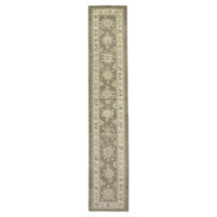 Alfombra Oushak Oriental Anudada a Mano Turca Oushak 3'1" x 16' #6067