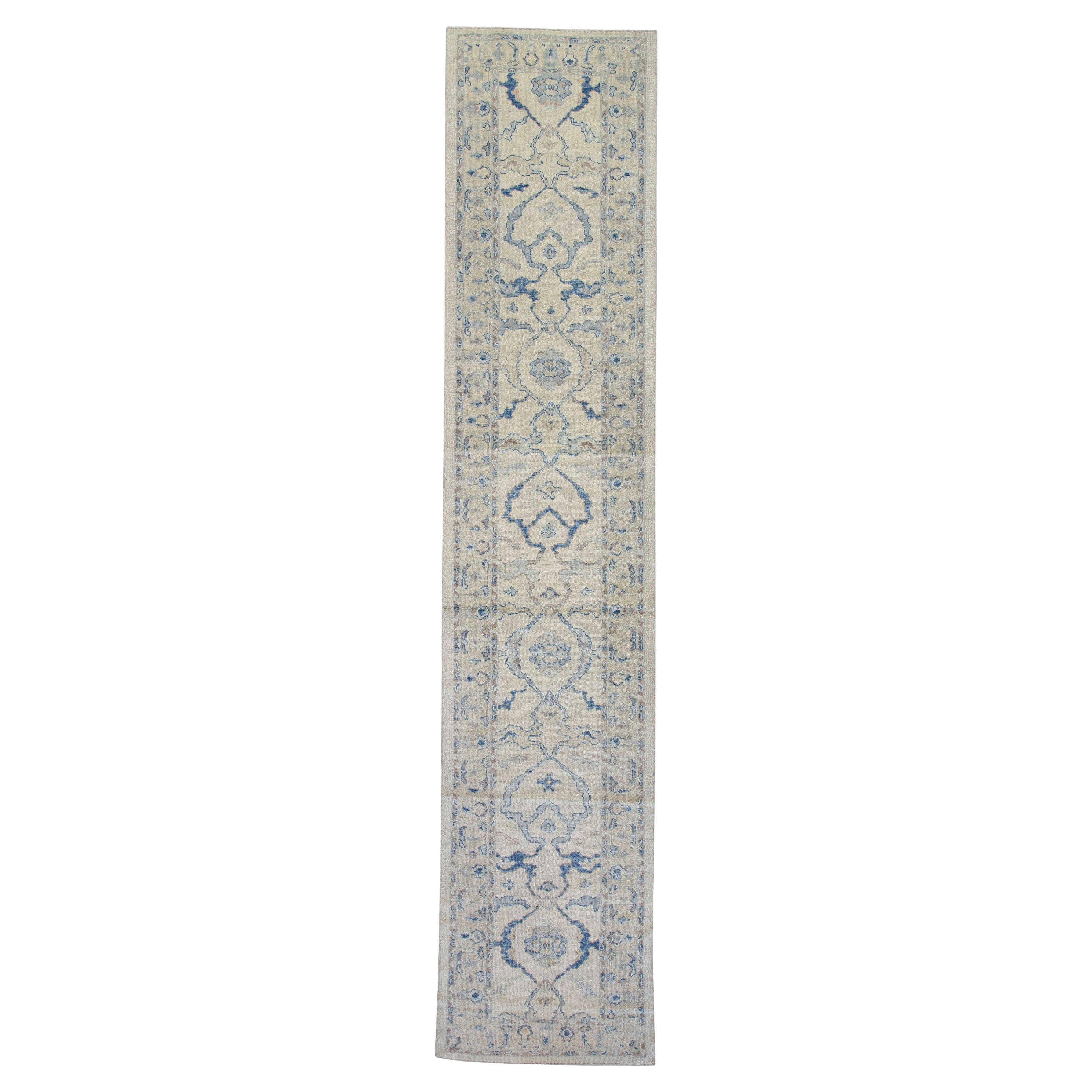 Alfombra Oushak Oriental Anudada a Mano Turca Oushak 3'3" x 15'3" #5593