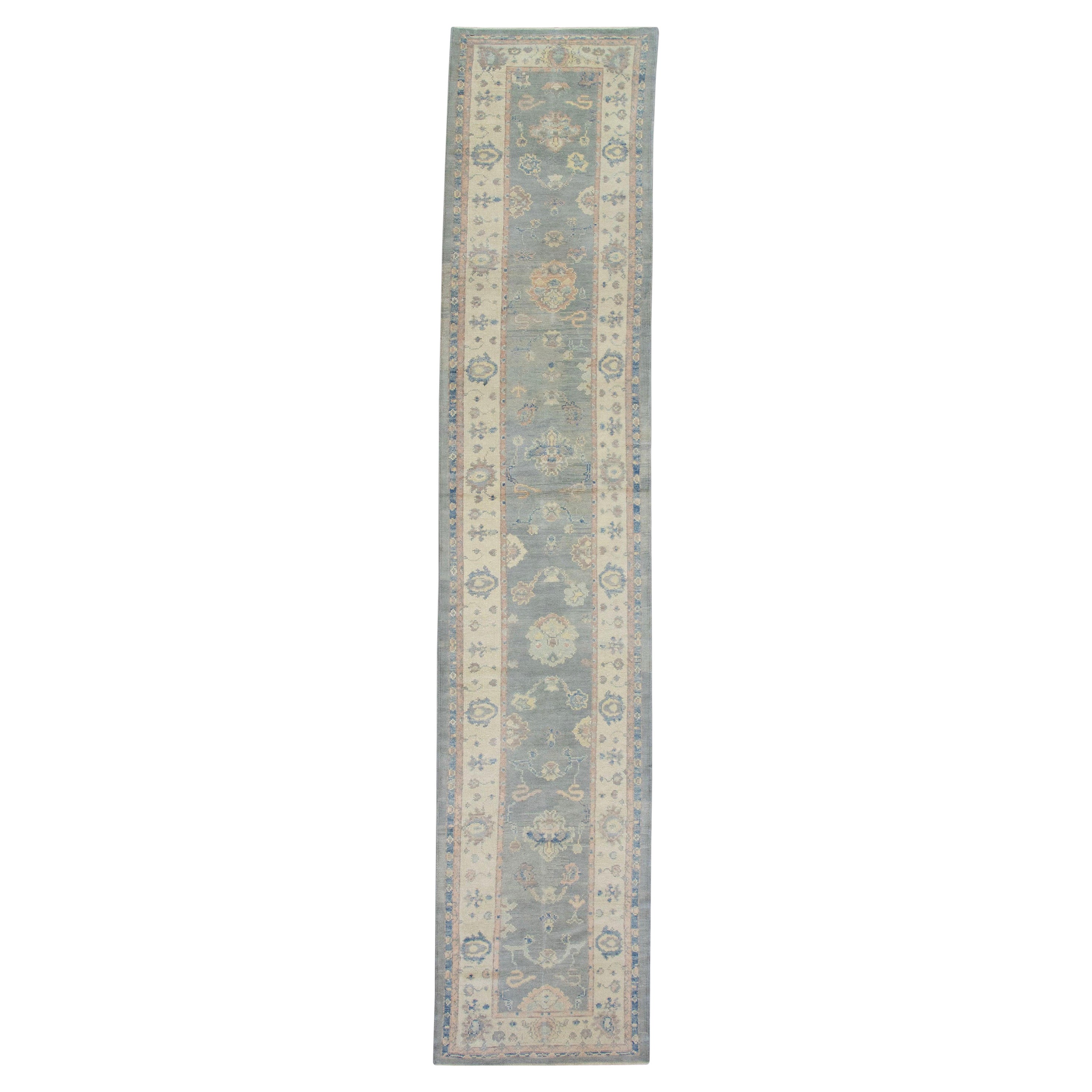 Oushak Rug Oriental Hand Knotted Turkish Oushak 3'2" x 15'3" #5412