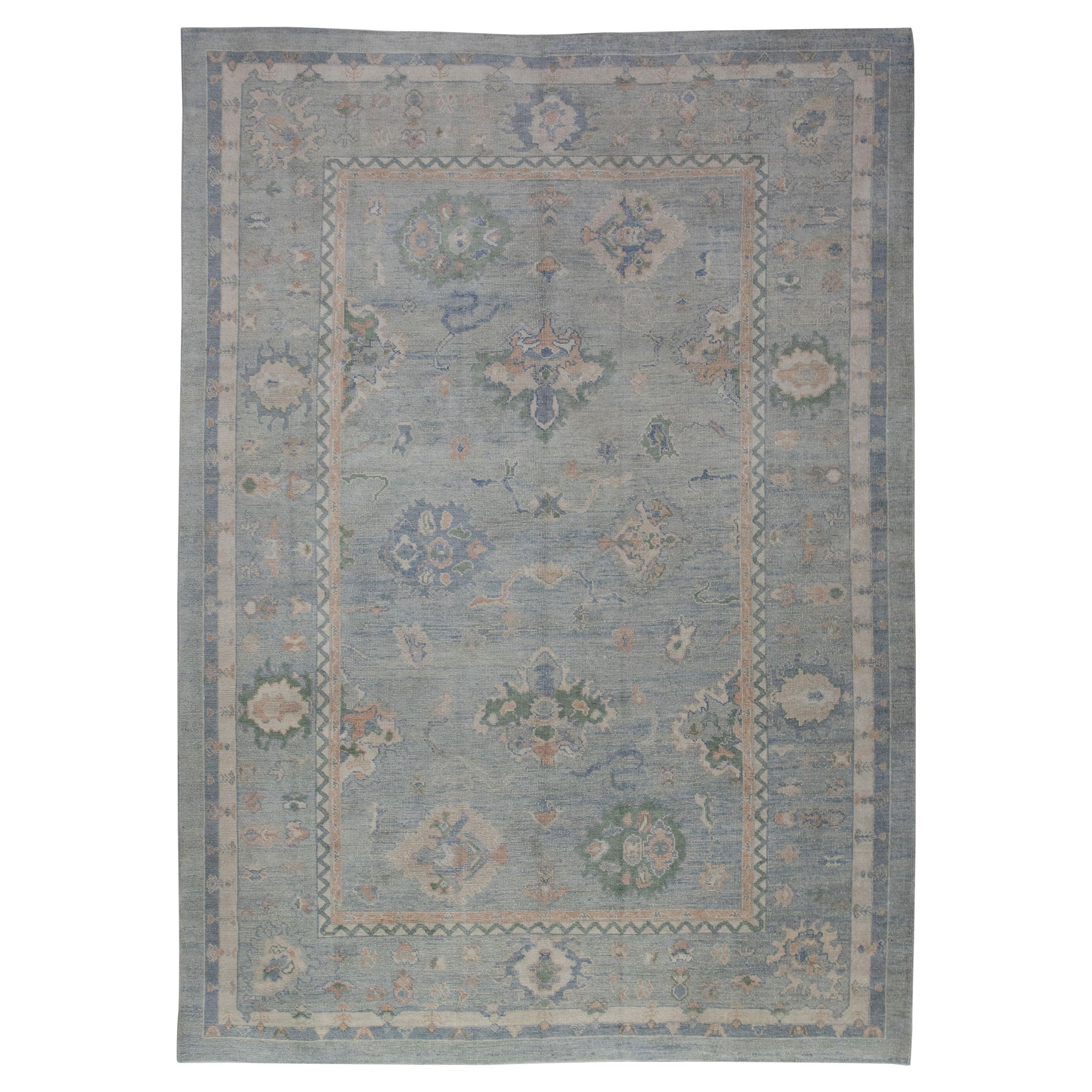 Oushak Rug Oriental Hand Knotted Turkish Oushak 9'1" x 12'4" #5460