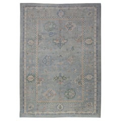 Oushak Rug Oriental Hand Knotted Turkish Oushak 9'1" x 12'4" #5460