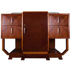 Art Deco Sideboard Credenza in Walnut and Amboyna
