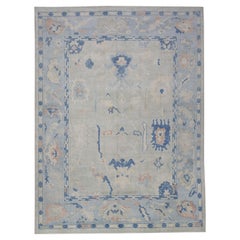Alfombra Oushak Oriental Anudada a Mano Turca Oushak 9'1" x 11'11" #5464