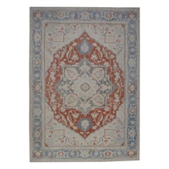 Oushak Rug Oriental Hand Knotted Turkish Antique Look Oushak 9'4" x 12'8" #5019