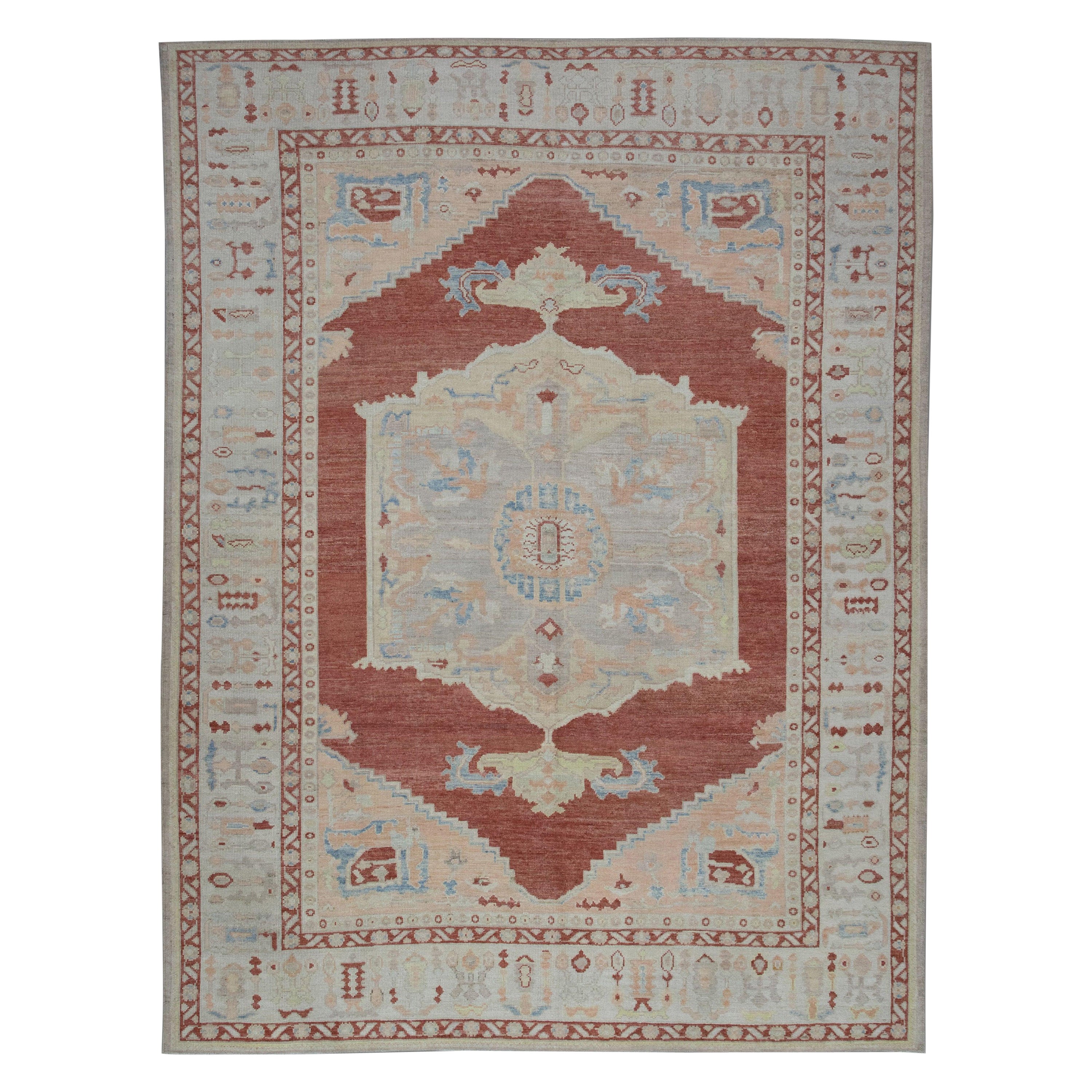 Oushak Rug Oriental Hand Knotted Turkish Oushak 9'2" x 12' #5028 For Sale
