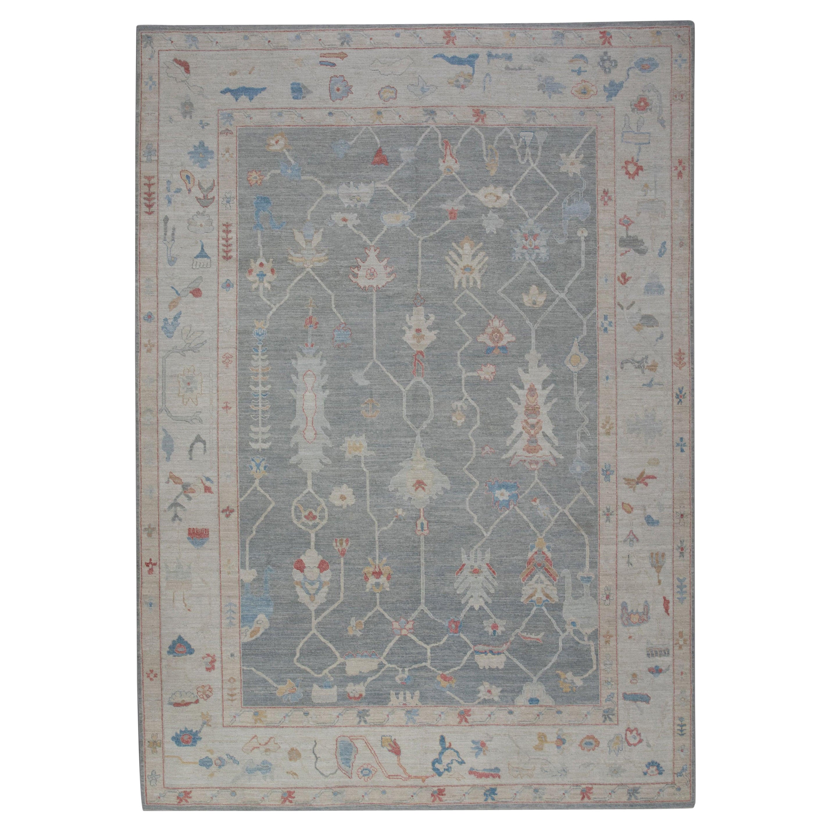 Oushak-Teppich Orientalischer handgeknüpfter türkischer antiker Oushak-Teppich 9'3" x 12'4" #5224