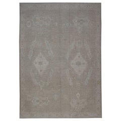 Tapis oriental noué à la main turc Oushak 8'10" x 11'11" n°5323