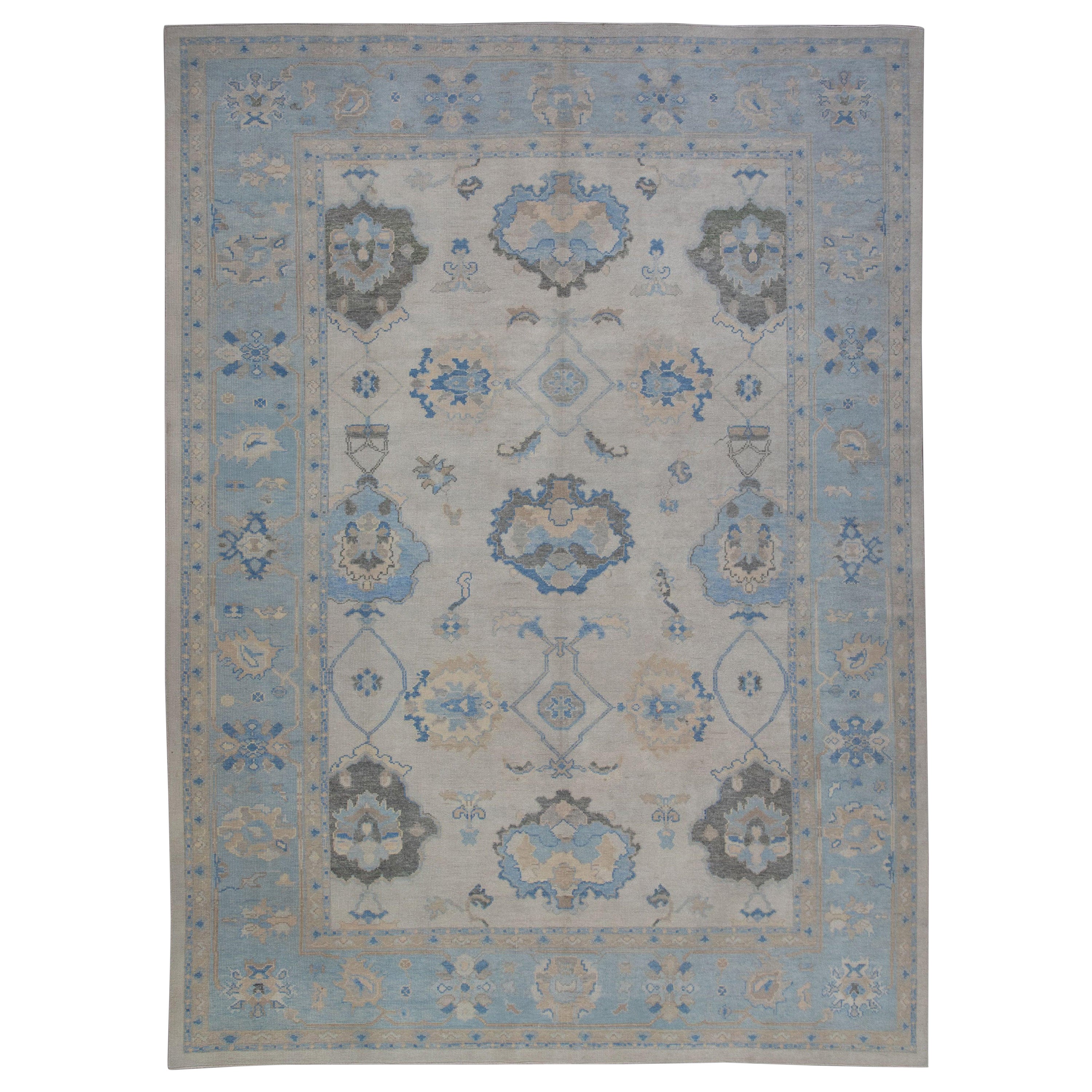 Oushak Rug Oriental Hand Knotted Turkish Oushak 9'9" x 13'1" #5326
