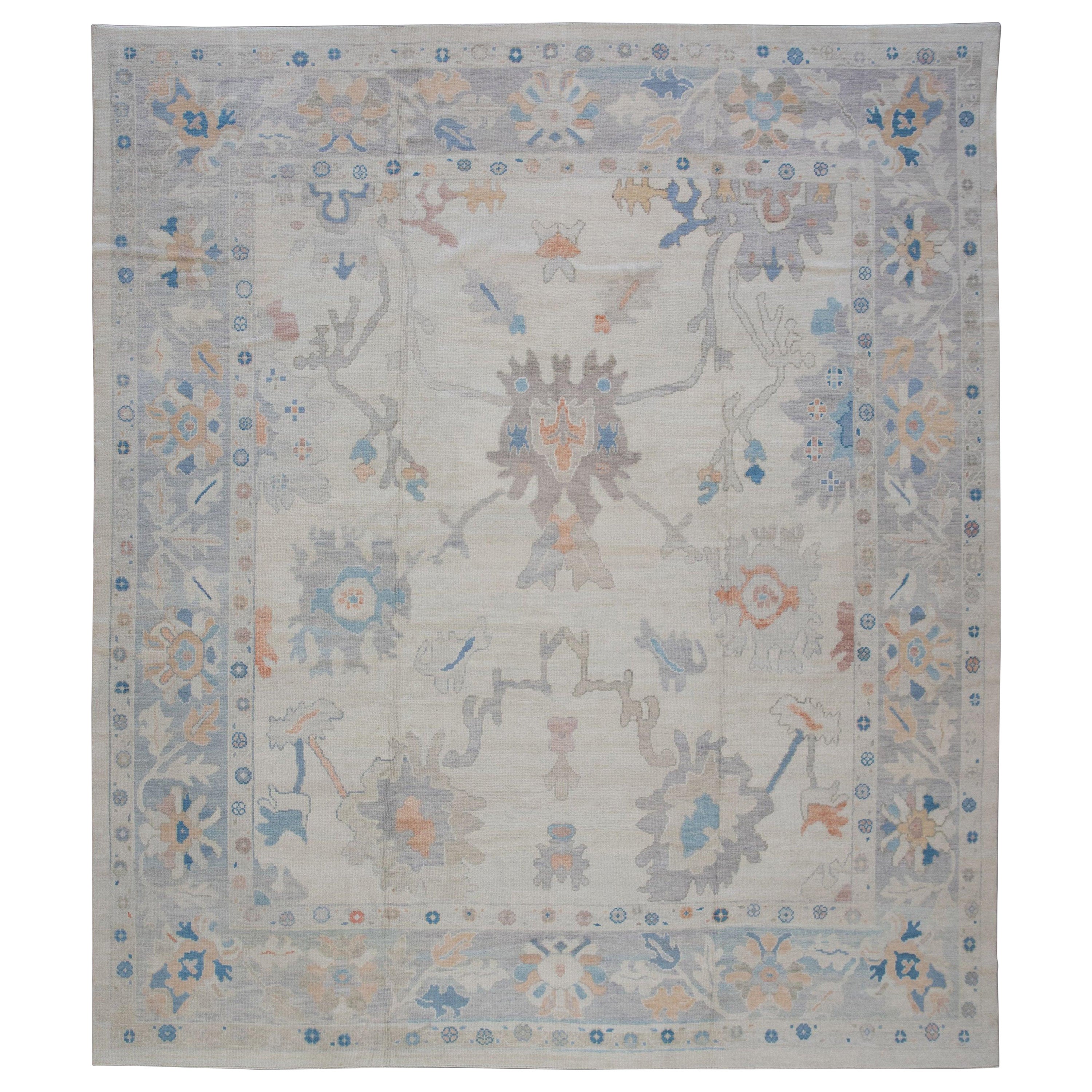 Oushak Rug Oriental Hand Knotted Turkish Oushak 11'4" x 12'11" #5380