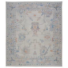 Oushak Rug Oriental Hand Knotted Turkish Oushak 11'4" x 12'11" #5380