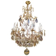 French Maison Baccarat Louis XV Style Ormolu and Crystal, circa 1900