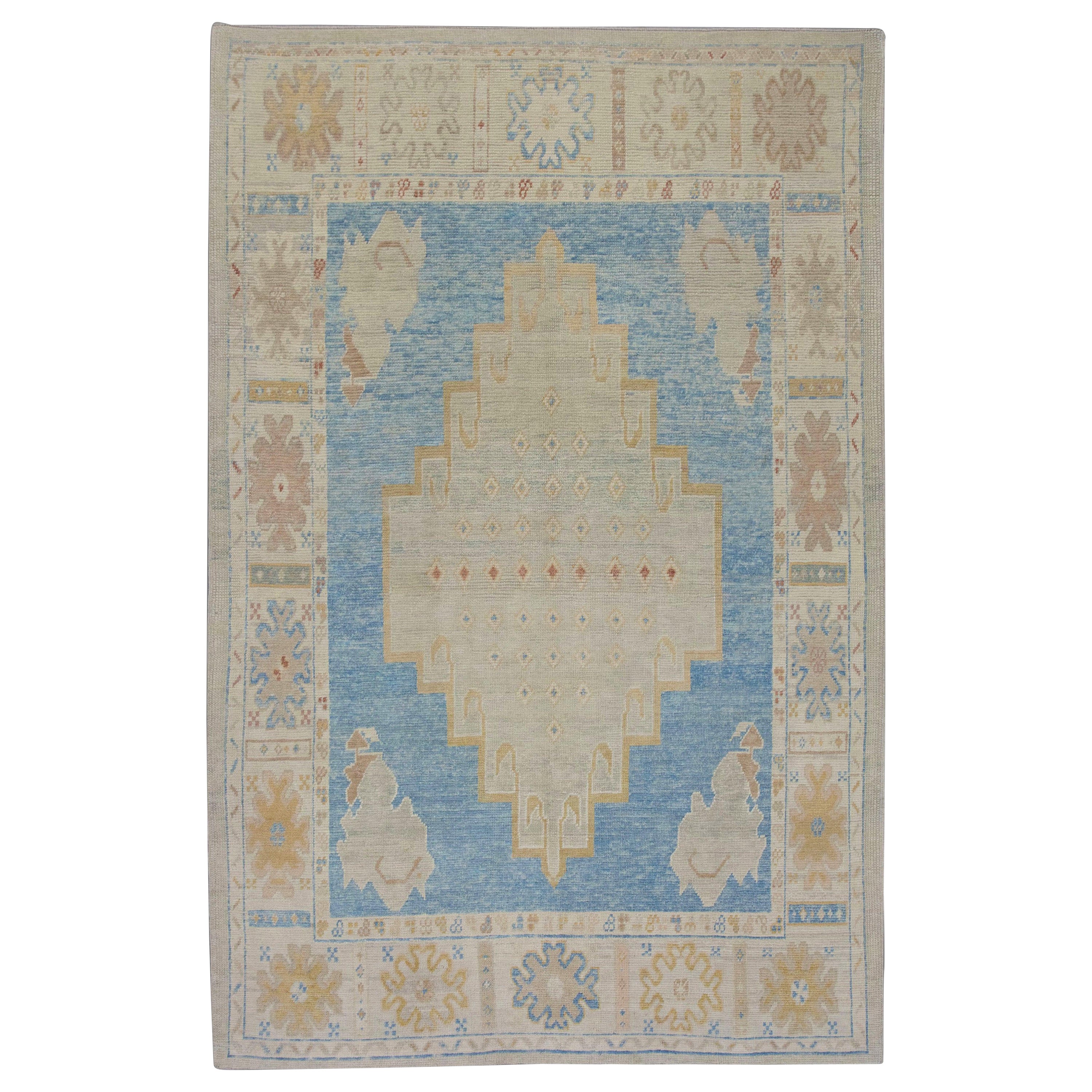 Oushak Rug Oriental Hand Knotted Turkish Oushak 6'2" x 9'1" #5126