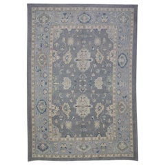 Tapis oriental noué à la main turc Oushak 9'2" x 12'6" n°5441