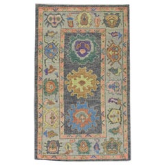 Alfombra Oushak Oriental Anudada a Mano Turca Oushak 3'1" x 5' #5652
