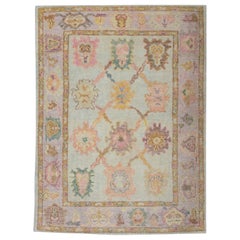 Oushak Rug Oriental Hand Knotted Turkish Oushak 4' x 5'4" #6047