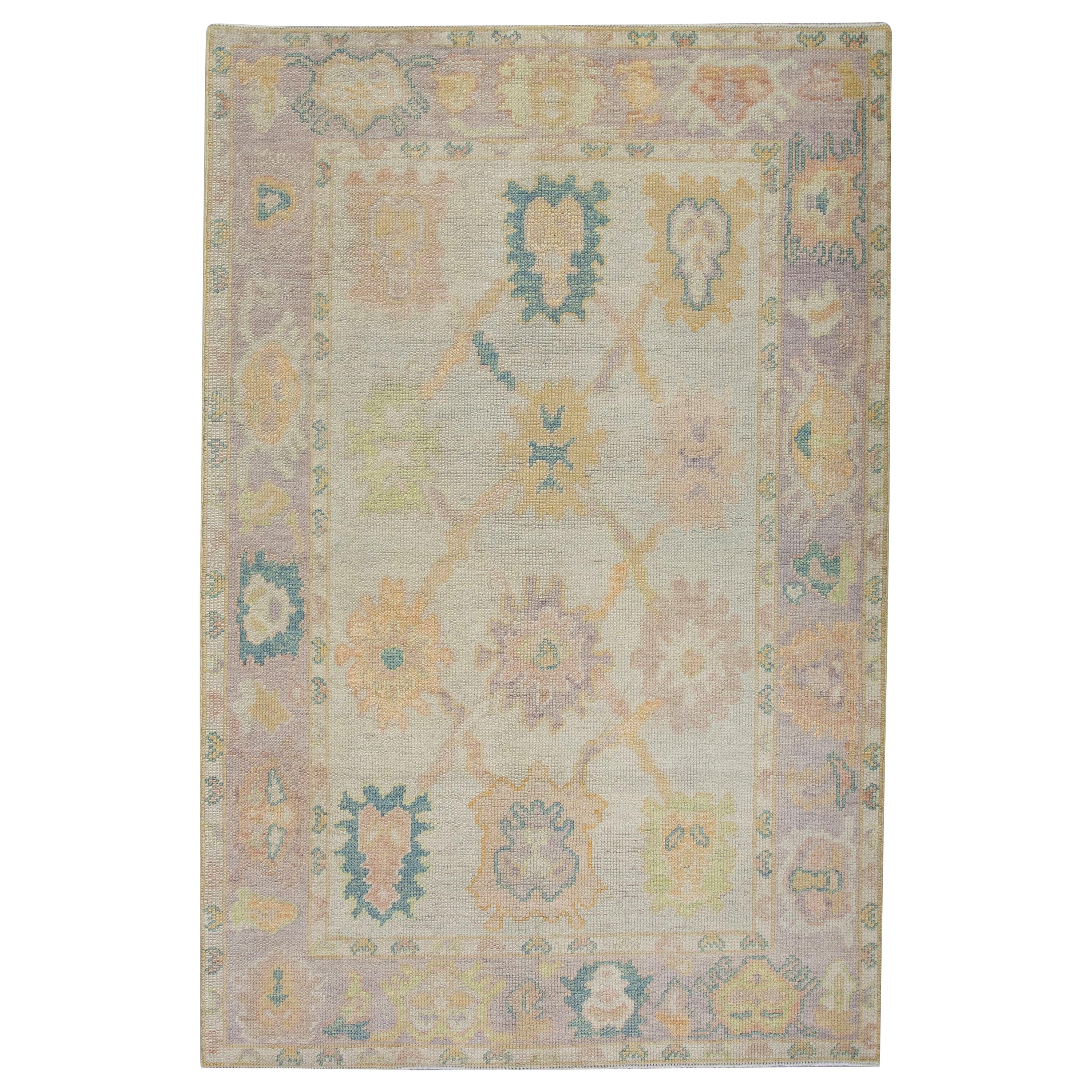 Oushak-Teppich Orientalischer handgeknüpfter türkischer Oushak 3'9" x 5'11" #6064