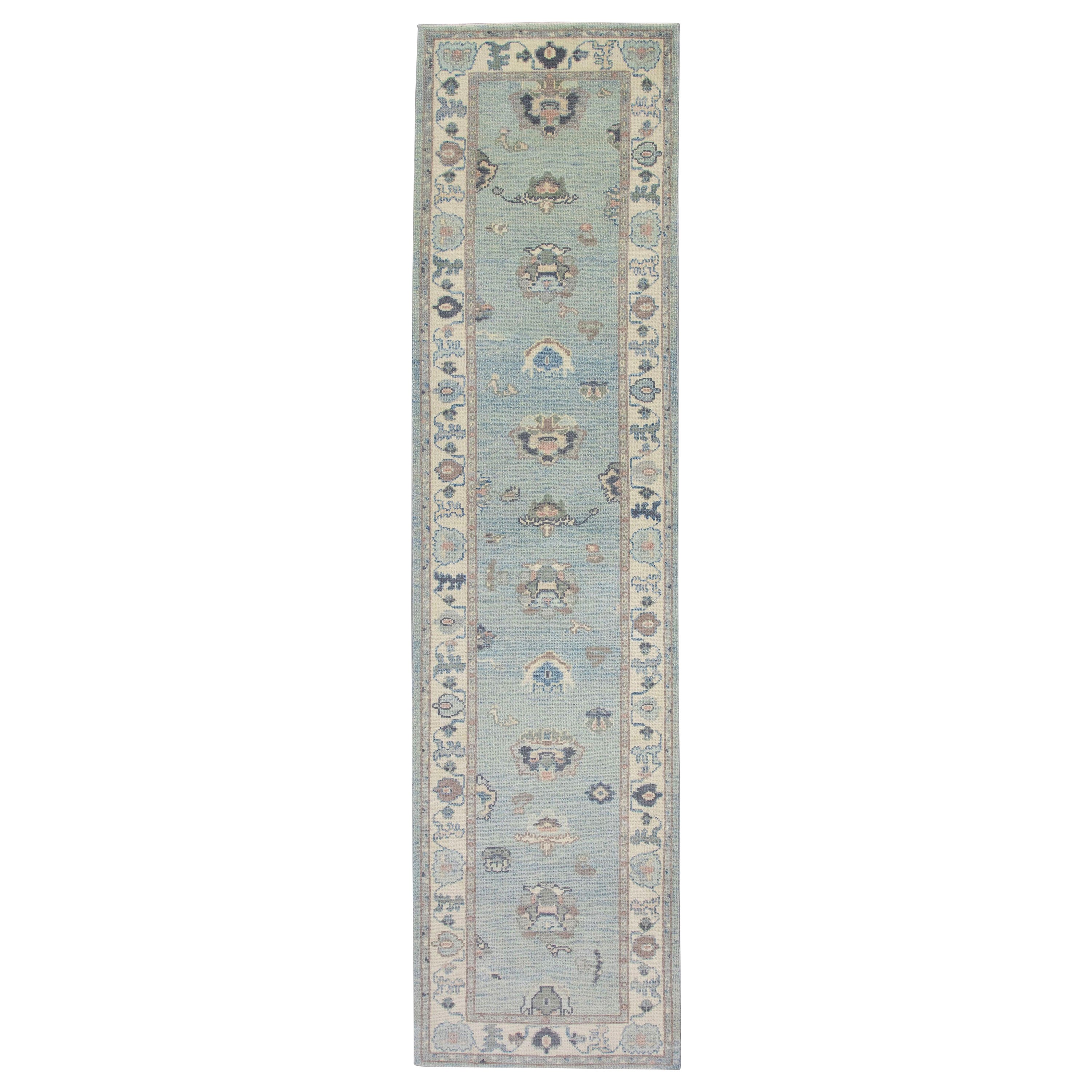 Oushak Rug Oriental Hand Knotted Turkish Oushak 3'2" x 12'6" #5744