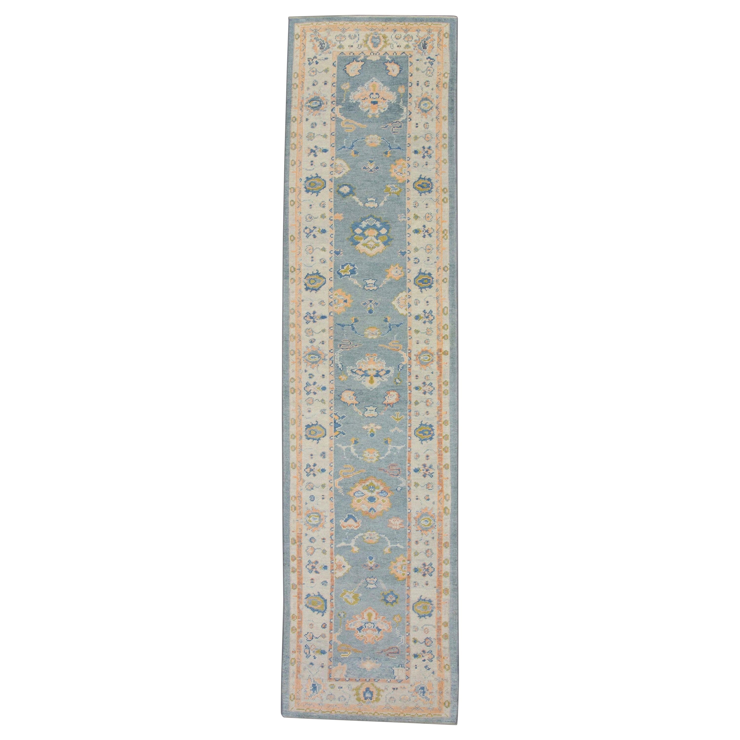 Oushak Rug Oriental Hand Knotted Turkish Oushak 3' x 12'7" #5583