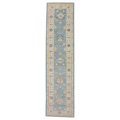 Oushak Rug Oriental Hand Knotted Turkish Oushak 3' x 12'7" #5583