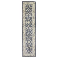 Alfombra Oushak Oriental Anudada a Mano Turca Oushak 2'10" x 11'4" #5416