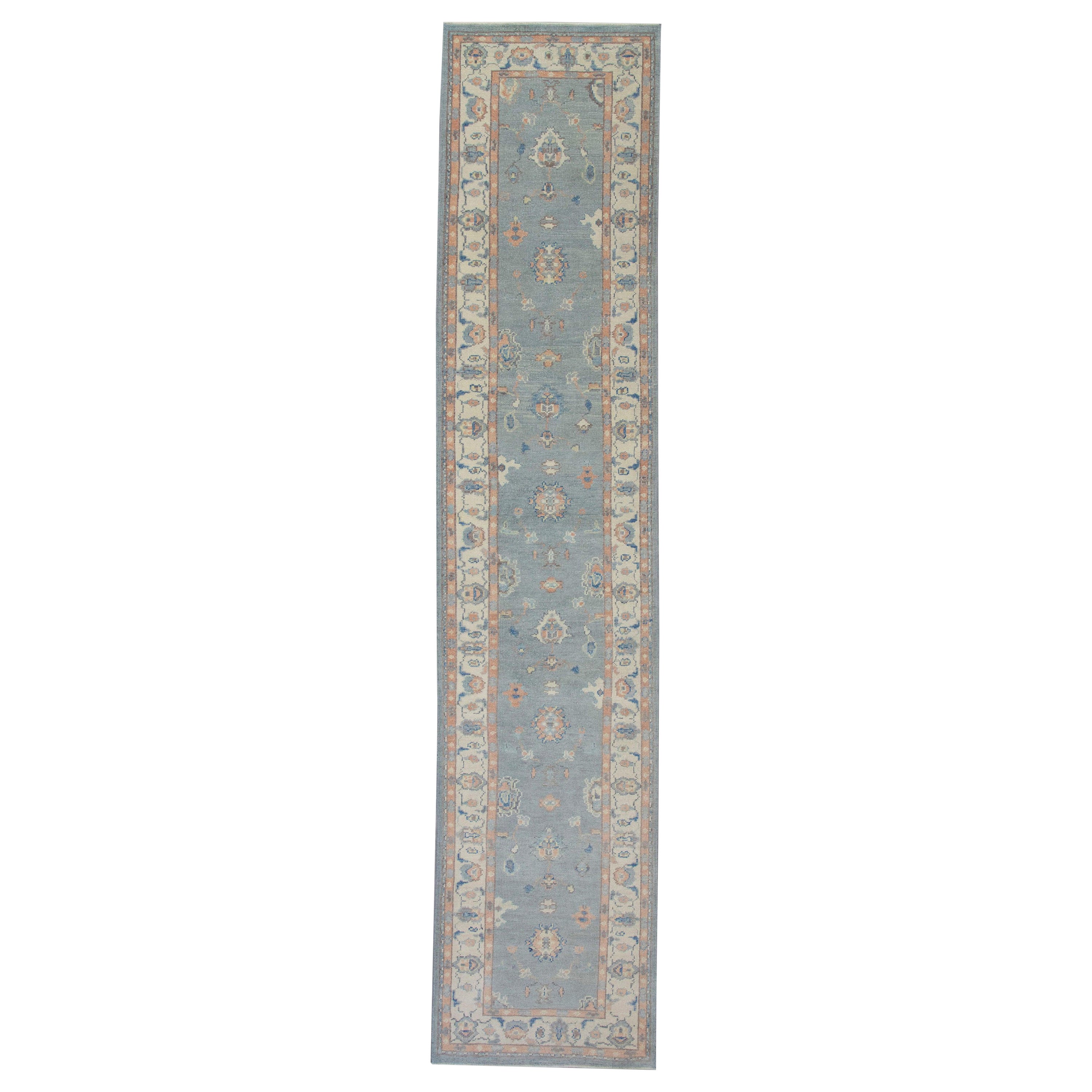 Oushak-Teppich Orientalischer handgeknüpfter türkischer Oushak 3'1" x 14'4" #5473