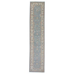 Alfombra Oushak Oriental Anudada a Mano Turca Oushak 3'1" x 14'4" #5473