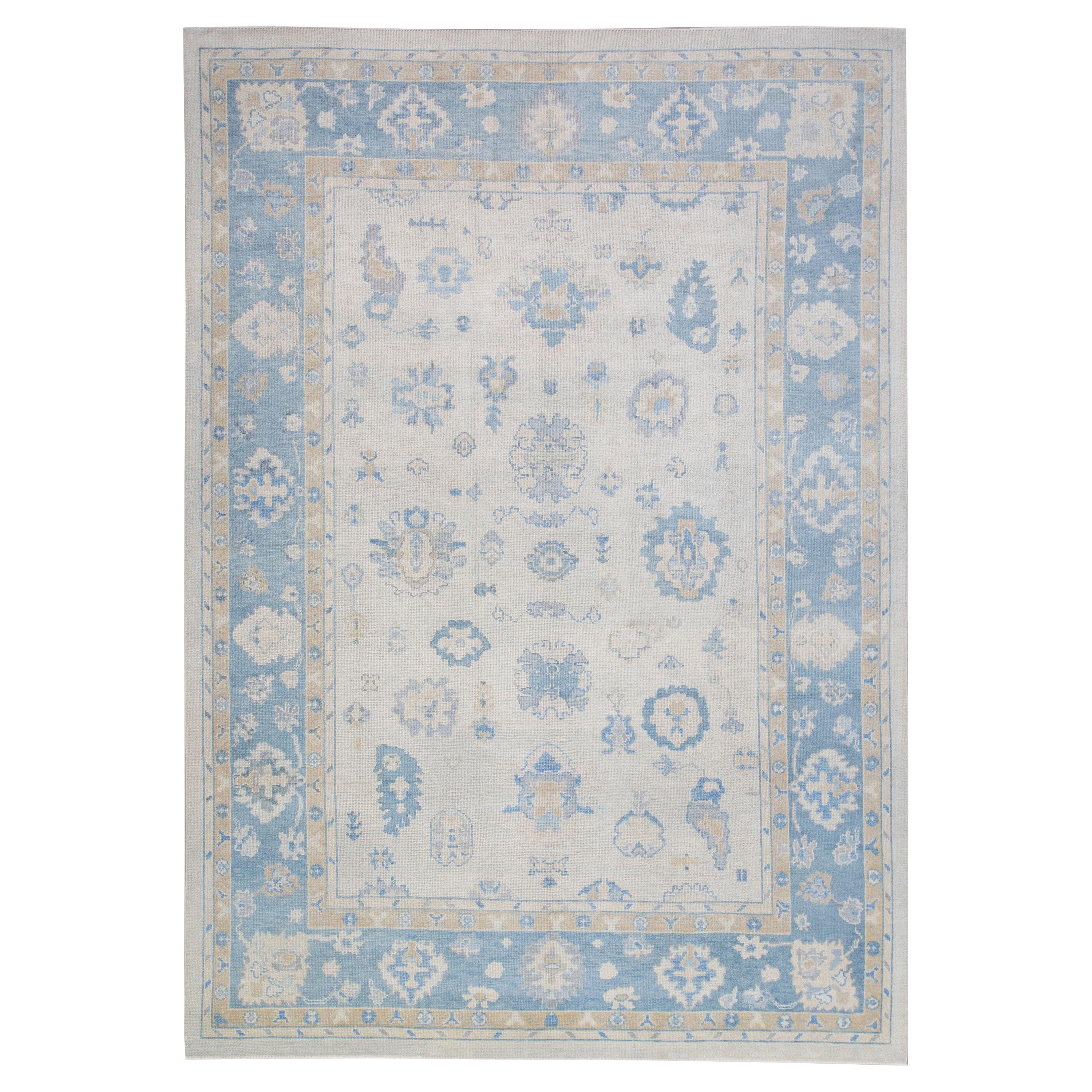 Oushak Rug Oriental Hand Knotted Turkish Oushak 9'1" x 12'6" #4247