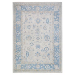 Oushak Rug Oriental Hand Knotted Turkish Oushak 9'1" x 12'6" #4247