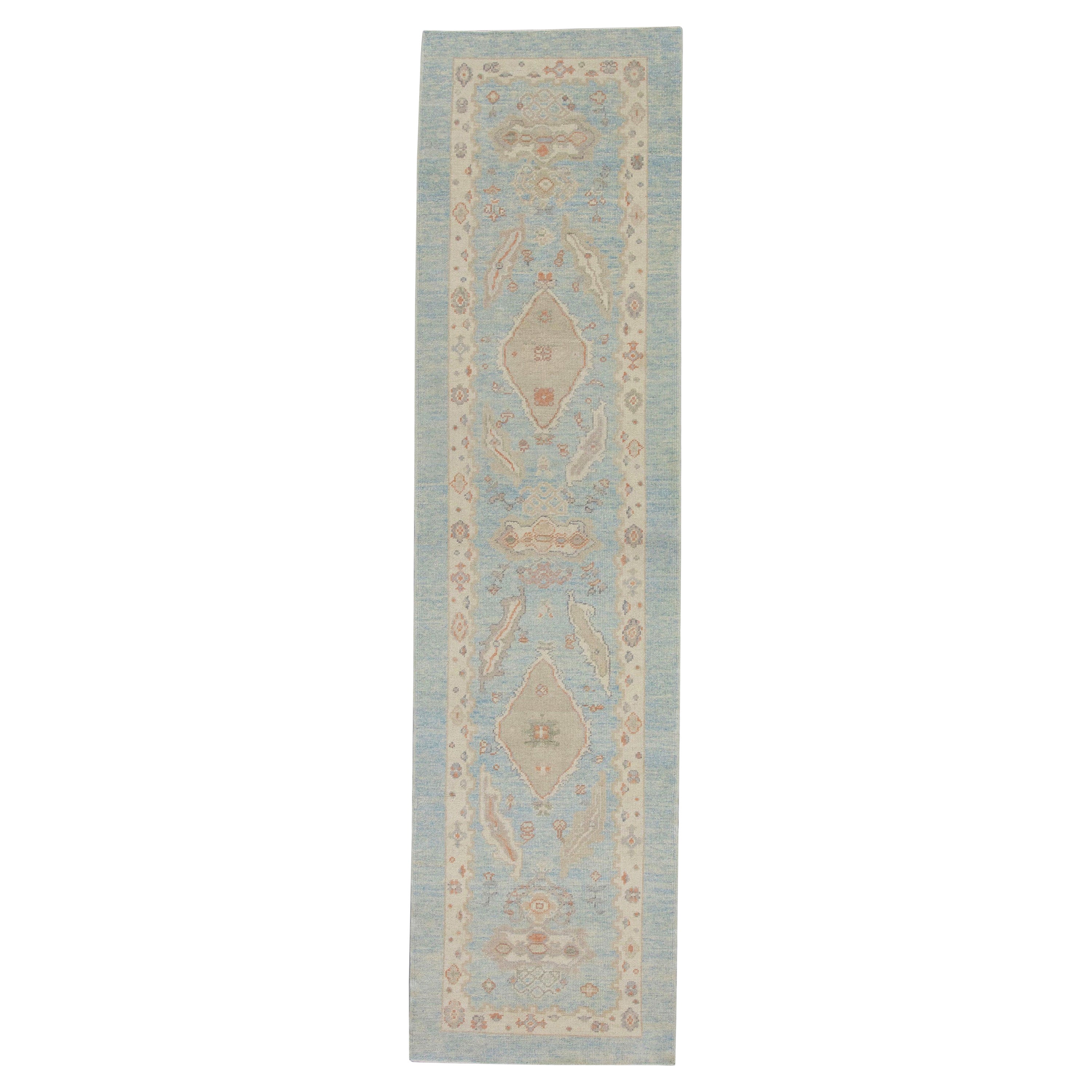 Oushak Rug Oriental Hand Knotted Turkish Oushak 3' x 11'8" #5926