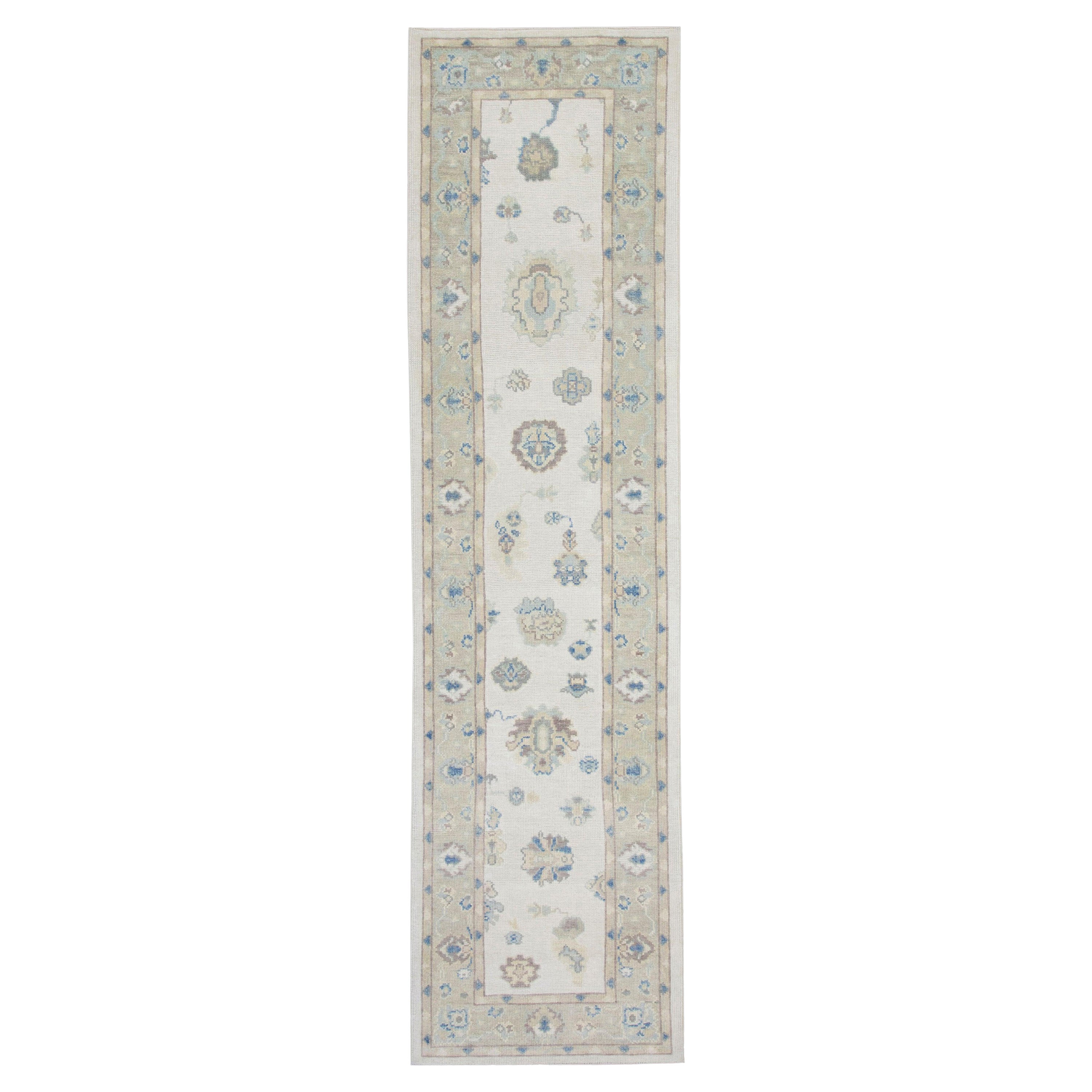 Oushak Rug Oriental Hand Knotted Turkish Oushak 3'2" x 14'2" #5746