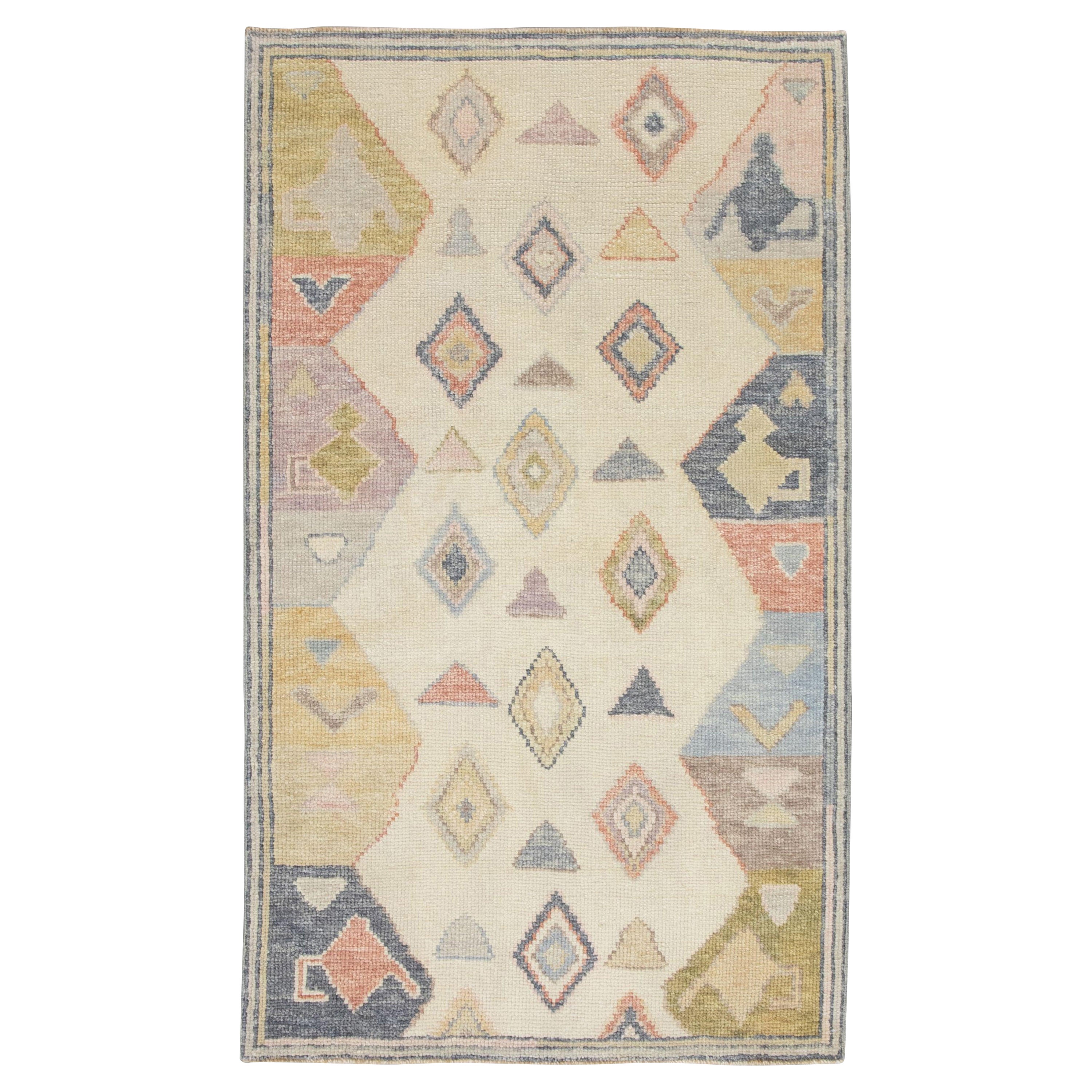 Oushak-Teppich Orientalischer handgeknüpfter türkischer Oushak 2'11" x 4'9" #4364