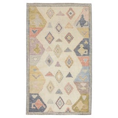 Alfombra Oushak Oriental Anudada a Mano Turca Oushak 2'11" x 4'9" #4364
