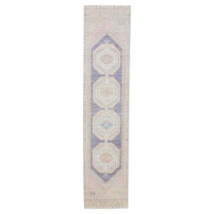 Alfombra Oushak Oriental Anudada a Mano Turca Oushak 2'11" x 12'5" #4035