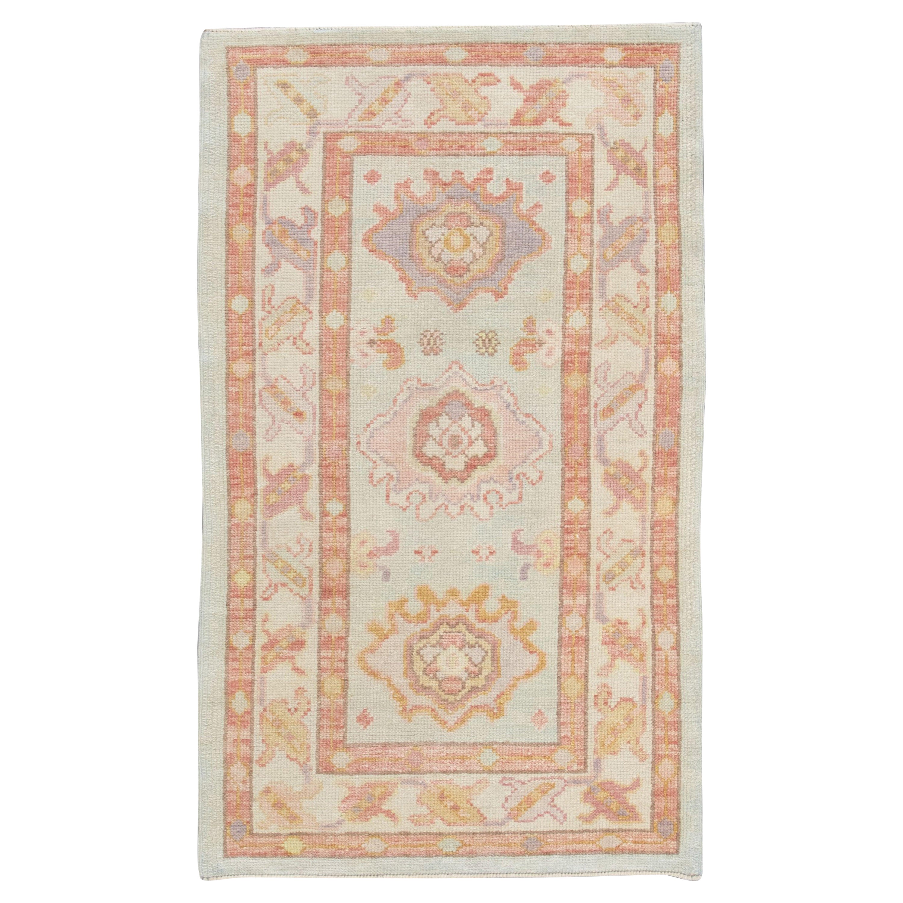 Oushak-Teppich Orientalischer handgeknüpfter türkischer Oushak 2'10" x 4'9" #4310