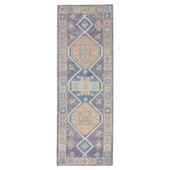 Alfombra Oushak Oriental Anudada a Mano Turca Oushak 3' x 8'7" #4101