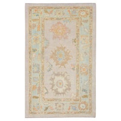Oushak Rug Oriental Hand Knotted Turkish Oushak 3'4" x 5'3" #4197
