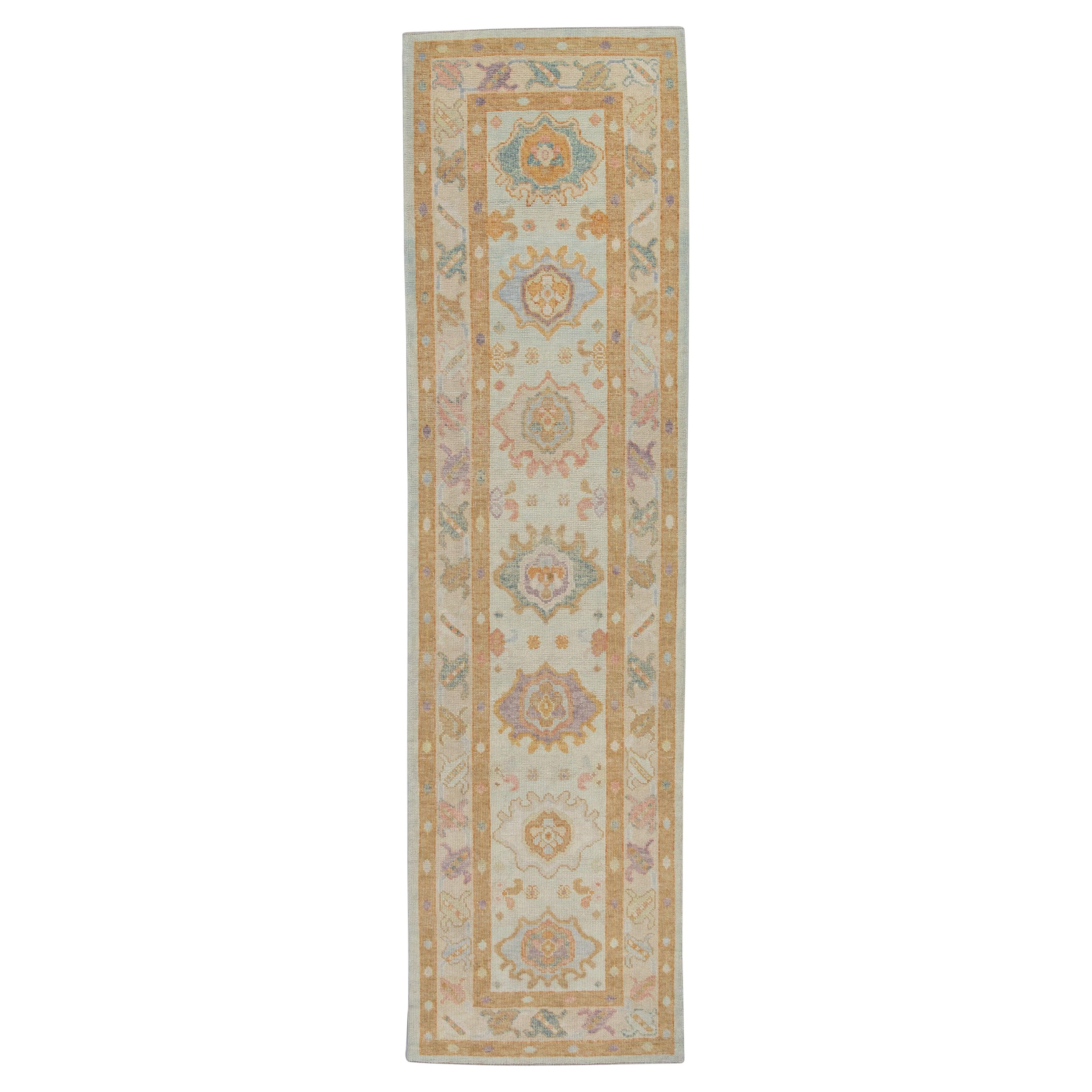 Oushak Rug Oriental Hand Knotted Turkish Oushak 3'1" x 11'1" #4091