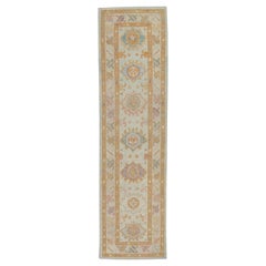 Oushak Rug Oriental Hand Knotted Turkish Oushak 3'1" x 11'1" #4091