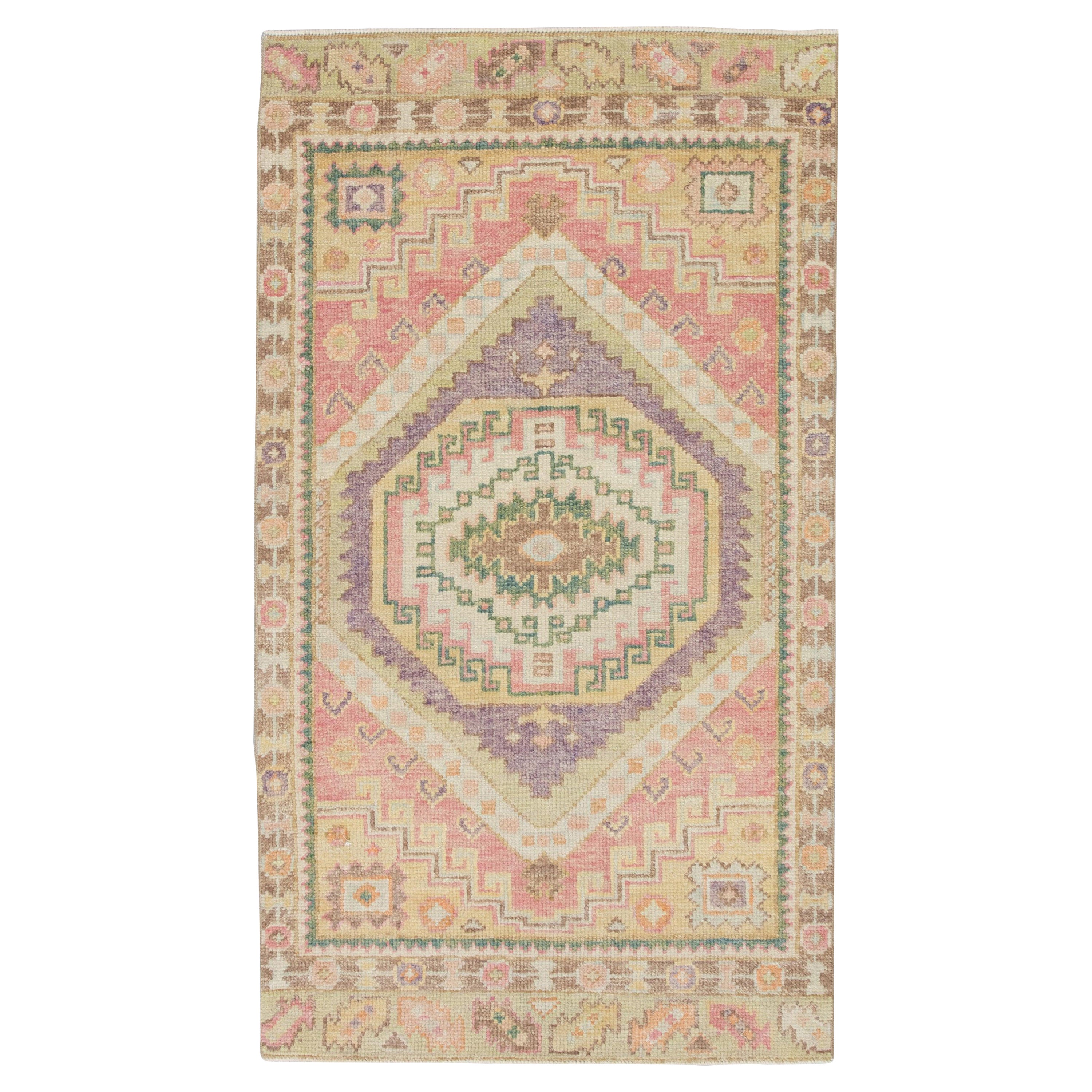 Oushak Rug Oriental Hand Knotted Turkish Oushak 2'9" x 5' #4027