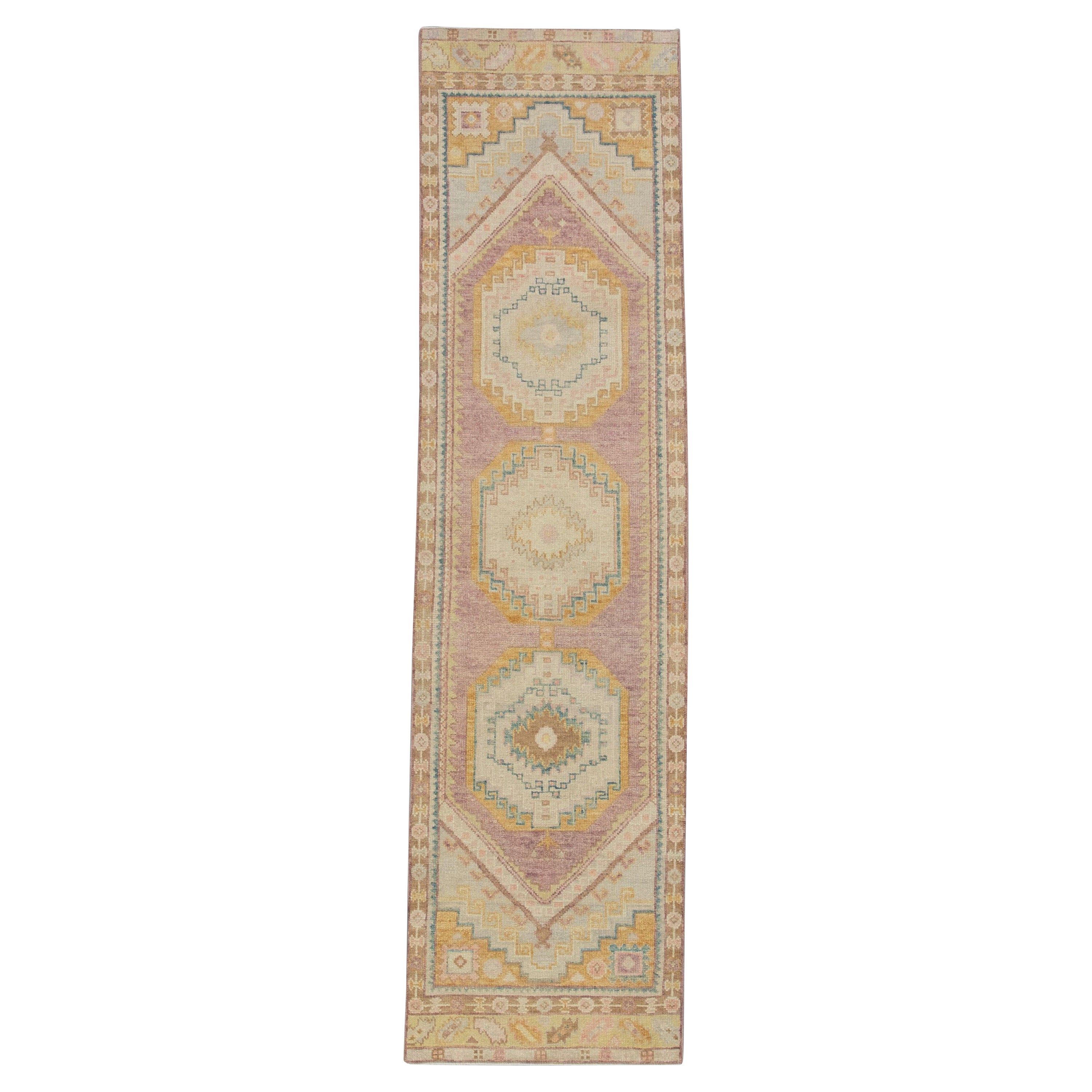 Oushak Rug Oriental Hand Knotted Turkish Oushak 2'10" 10'5" #4092