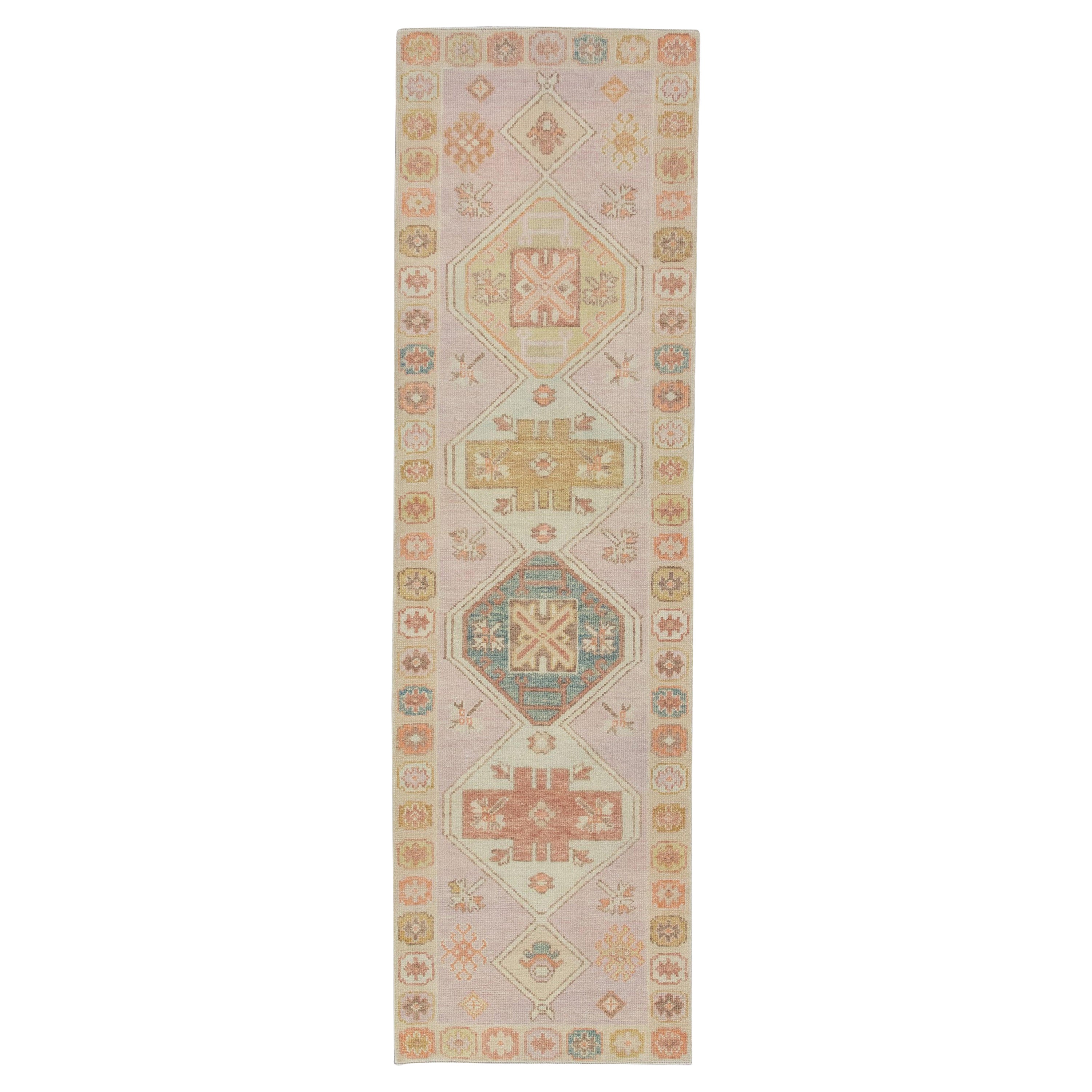 Oushak Rug Oriental Hand Knotted Turkish Oushak 2'11" x 10'1" #4084