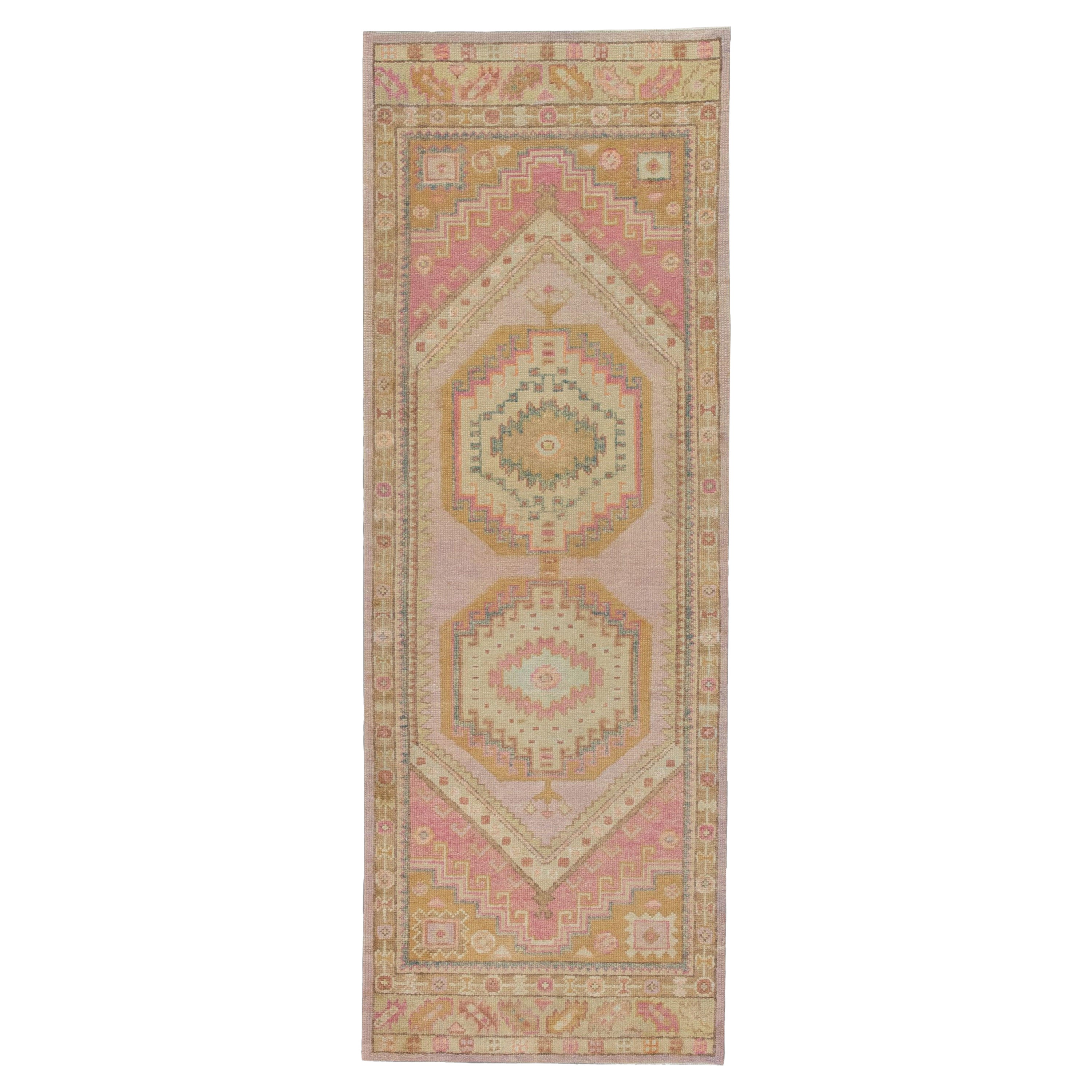 Oushak Rug Oriental Hand Knotted Turkish Oushak 3'2" x 8'5" #4083