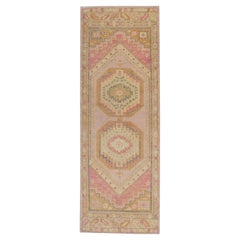 Alfombra Oushak Oriental Anudada a Mano Turca Oushak 3'1" x 8'8" #4112
