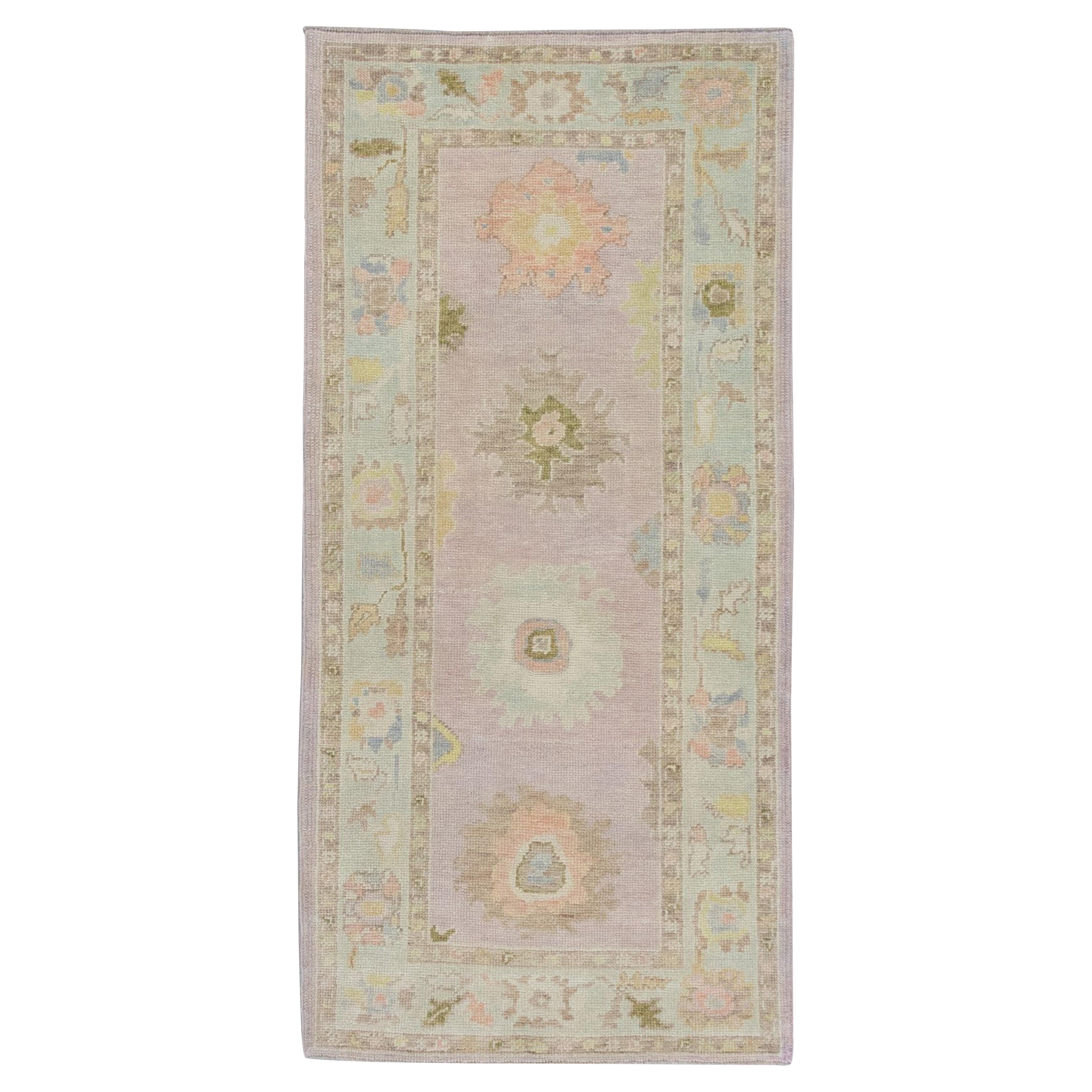 Oushak Rug Oriental Hand Knotted Turkish Oushak 2'11" x 6'1" #4116