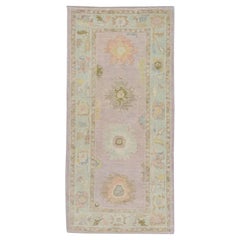 Alfombra Oushak Oriental Anudada a Mano Turca Oushak 2'11" x 6'1" #4116