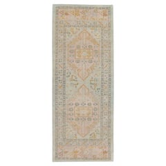 Oushak-Teppich Orientalischer handgeknüpfter türkischer Oushak 2'10" x 10'2" #4410
