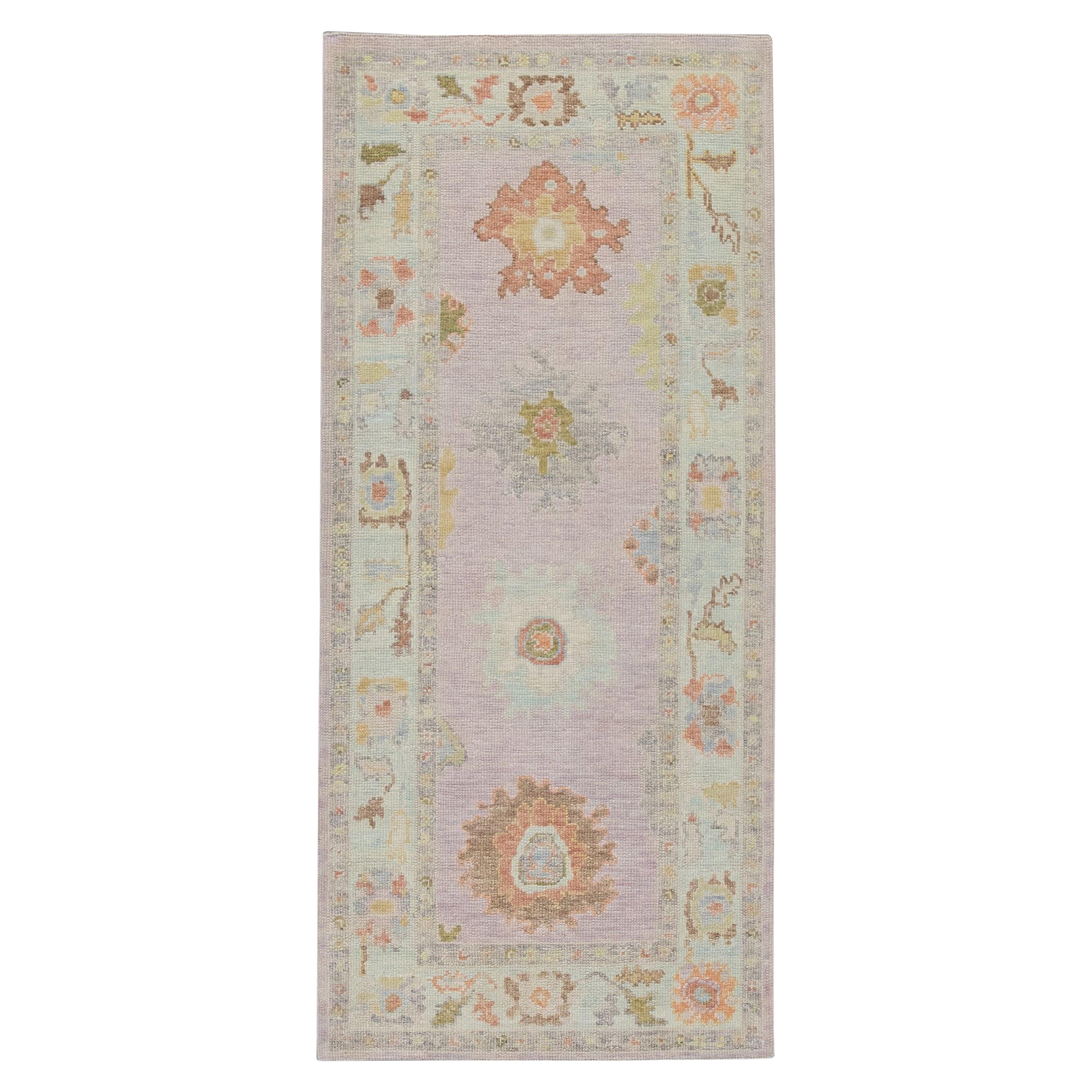 Alfombra Oushak Oriental Anudada a Mano Turca Oushak 3'3" x 7'1" #4416